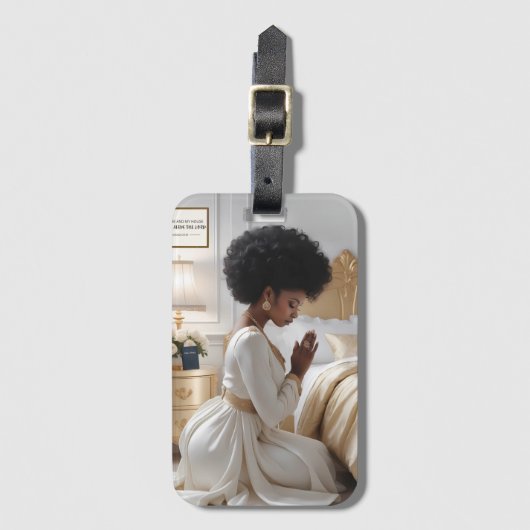 Bidden voor Moeder Goud en Wit Bagagelabel (Voorkant (verticaal))