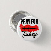 bidden voor Turkije Ronde Button 3,2 Cm (Voorkant /achterkant)