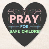 Bidden voor veilige kinderen kartonnen onderzetters (Voorkant)