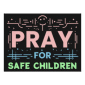 Bidden voor veilige kinderen perfect poster (Voorkant)