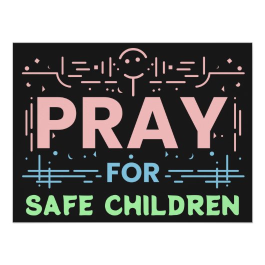 Bidden voor veilige kinderen perfect poster (Voorkant)