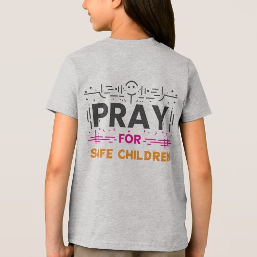Bidden voor veilige kinderen Tri-Blend shirt (Achterkant)