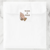 Bidden Wassen Handen Rozenkrans Religieus Vierkante Sticker (Tas)