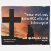 Bidden zonder ophouden Christelijke familienaam Fleece Deken (Voorkant (Horizontaal))