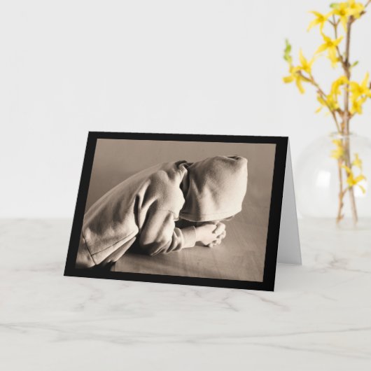 Bidden zonder ophouden met Wenskaart Kaart (Gele Bloem)