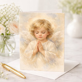 Biddend Engel Kind Aquarel Religieus Kaart