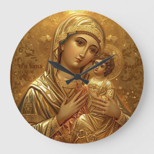 Biddend Gouden Maagd Maria-icoon Grote Klok