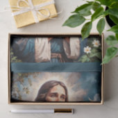 Biddend Jezus Christus met bloementuin Tissuepapier (Geschenk)