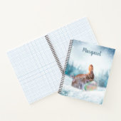 Biddend Konijn in Sneeuw Notitieboek (Binnen)