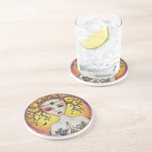 biddend meisje Onderzetter (Zijkant)