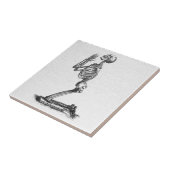 Biddend Skelet - Vintage Anatomische Kunst Tegeltje (Zijkant)