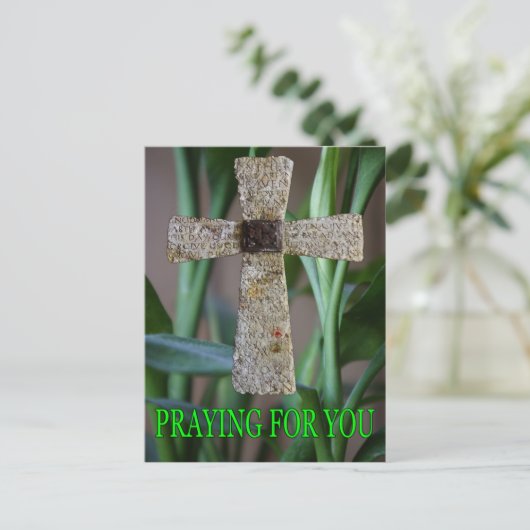 biddend voor u dwarsbriefkaart briefkaart (Staand voorkant)