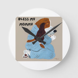 Biddende Basset Hound, zegene mijn mammie Ronde Klok