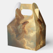 Biddende engelen in gouden wolken bedankdoosjes (Voorkant)