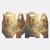 Biddende engelen in gouden wolken bedankdoosjes (Ongevouwen)