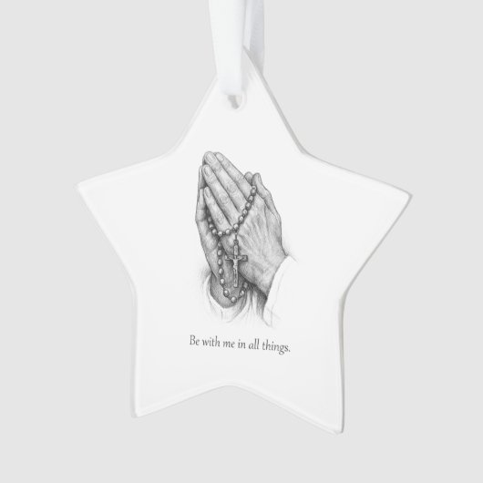 Biddende handen Acryl Ster Ornament (voorkant)