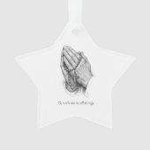 Biddende handen Acryl Ster Ornament (voorkant)