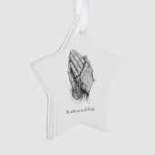 Biddende handen Acryl Ster Ornament (voorkant)