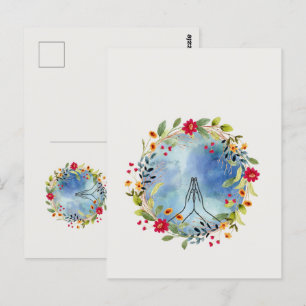 Biddende handen aquarel briefkaart