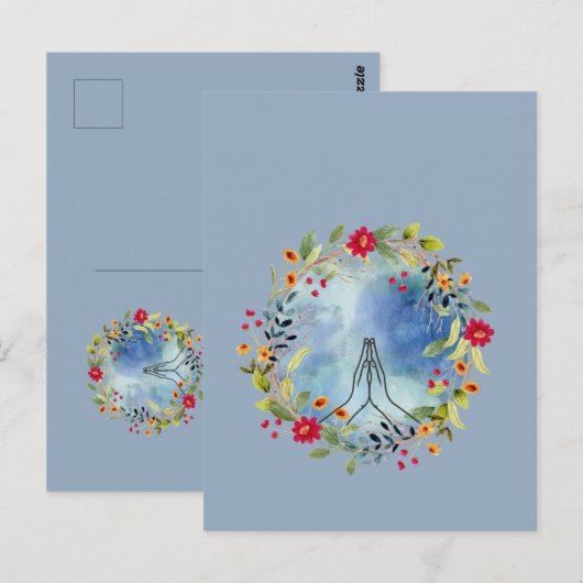 Biddende handen aquarel briefkaart (Voorkant / Achterkant)