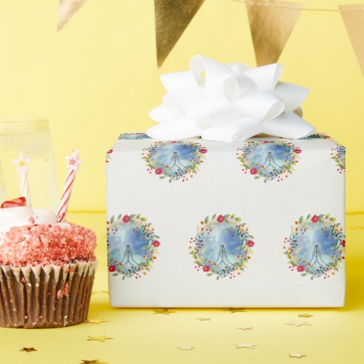 Biddende handen aquarel cadeaupapier (Verjaardagsfeest)