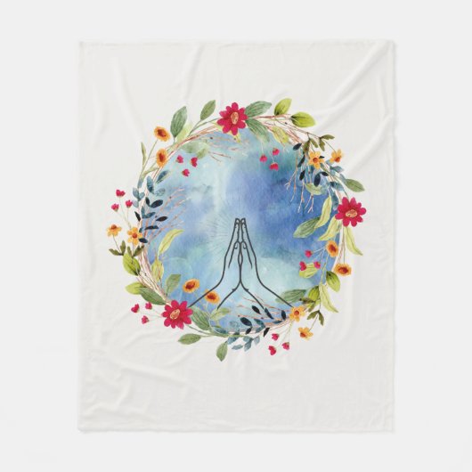 Biddende handen aquarel fleece deken (Voorkant)