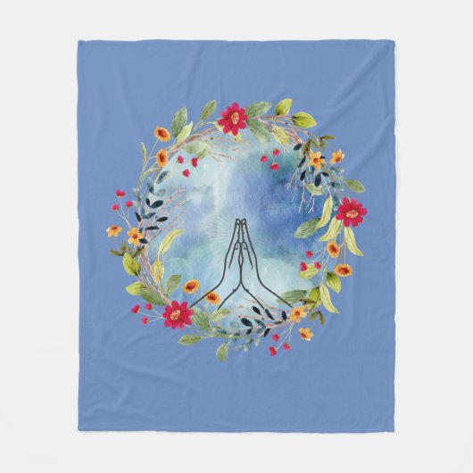 Biddende handen aquarel fleece deken (Voorkant)
