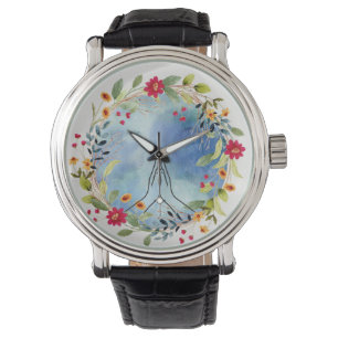 Biddende handen aquarel horloge
