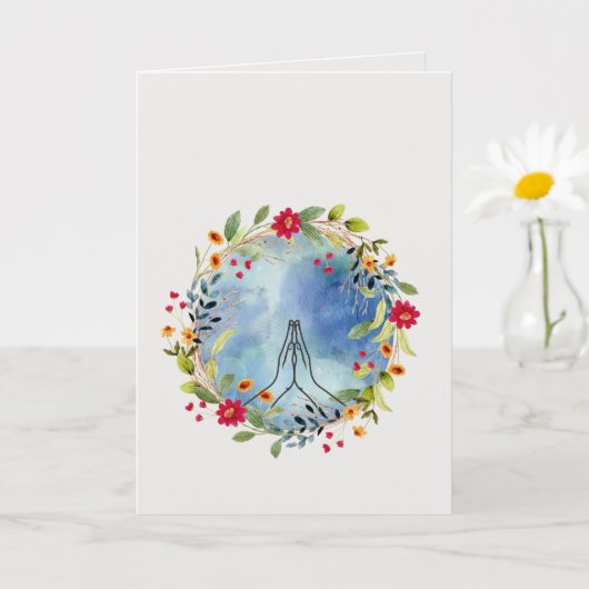 Biddende handen aquarel kaart (Kleine Plant)