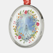 Biddende handen aquarel metalen ornament (Links)