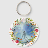 Biddende handen Aquarel Sleutelhanger (Achterkant)