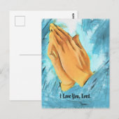 Biddende handen, Ik hou van U, Heer, Briefkaart (Voorkant / Achterkant)