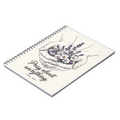Biddende handen met lavendel - Devotie Journaal Notitieboek (Linkerzijde)