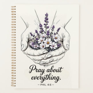 Biddende handen met lavendel - Devotioneel thema Planner
