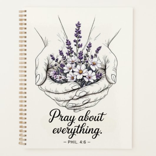 Biddende handen met lavendel - Devotioneel thema Planner (Voorkant)