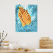 Biddende handen poster (Keuken)