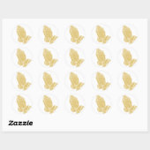 Biddende handen ronde sticker (Vel)