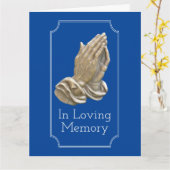 Biddende handen ter nagedachtenis uit sympathie me kaart (Gele Bloem)