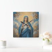 Biddende Hemelse Maagd Maria Vierkante Klok (Huis)