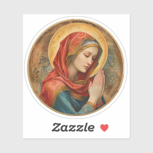 Biddende Maagd Maria Vinyl Sticker (Vel)