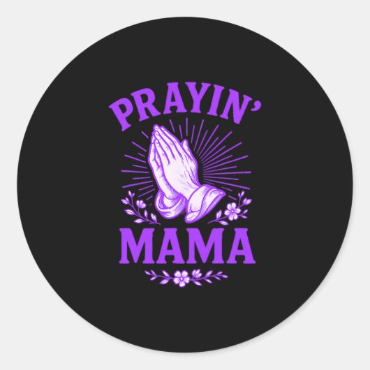 Biddende Mama Christelijke Moeder Religieuze Bidde Ronde Sticker (Voorkant)