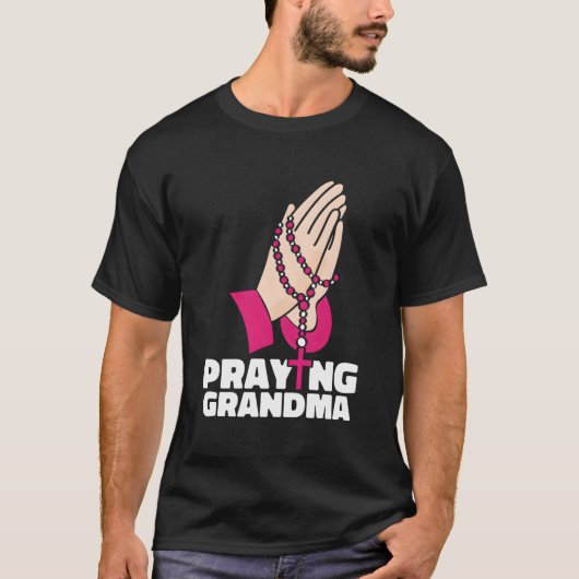 Biddende oma Oma Christendom Christen T-shirt (Voorkant)