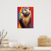 Biddende Otter Kunst Poster - Aanpasbare Print (Keuken)