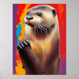 Biddende Otter Kunst Poster - Aanpasbare Print