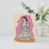 Biddende Vrouw Briefkaart (Staand voorkant)