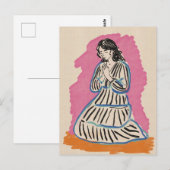 Biddende Vrouw Briefkaart (Voorkant / Achterkant)