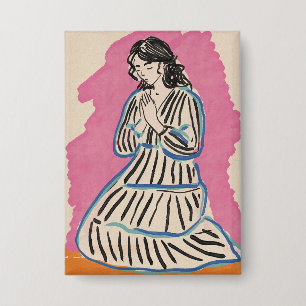Biddende Vrouw Button