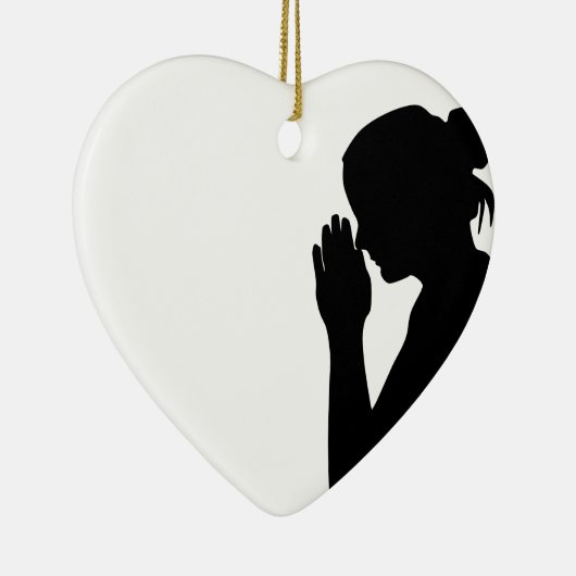 biddende vrouw ministerie keramisch ornament (Rechts)