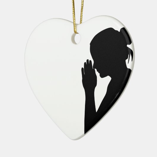 biddende vrouw ministerie keramisch ornament (Links)