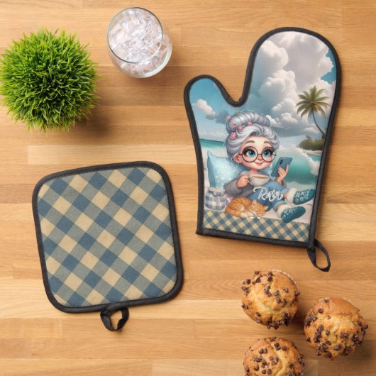 Biddie Buddies Brand - Rain's Ovenwant & Pannenlap Set (Top down)